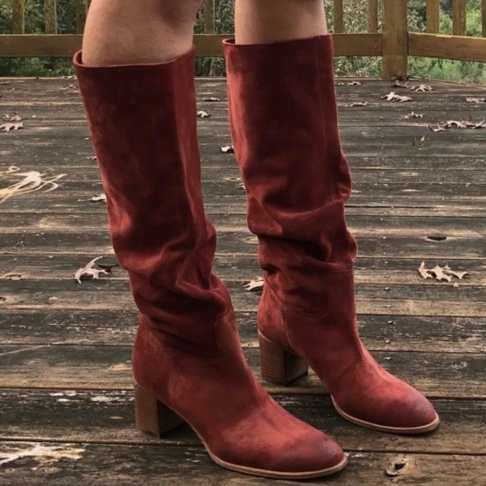 Free People Red Heeled Boots